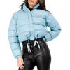 imageGihuo Women s Cropped Quilted Puffer Jacket Outerwear Coats02blue