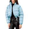 imageGihuo Women s Cropped Quilted Puffer Jacket Outerwear Coats02blue
