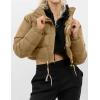 imageGihuo Women s Cropped Quilted Puffer Jacket Outerwear Coats02khaki
