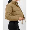 imageGihuo Women s Cropped Quilted Puffer Jacket Outerwear Coats02khaki