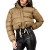 imageGihuo Women s Cropped Quilted Puffer Jacket Outerwear Coats02khaki