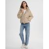 imageGihuo Womens Crop Hooded Puffer Jacket Zip Up Winter Quilted Warm Short Jacket OuterwearKhaki