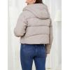 imageGihuo Womens Cropped Puffer Jacket Zip Up Hooded Quilted Jackets Winter Short Padded Coat OuterwearBeige