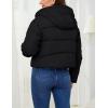 imageGihuo Womens Cropped Puffer Jacket Zip Up Hooded Quilted Jackets Winter Short Padded Coat OuterwearBlack