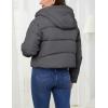 imageGihuo Womens Cropped Puffer Jacket Zip Up Hooded Quilted Jackets Winter Short Padded Coat OuterwearDarkgrey