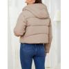 imageGihuo Womens Cropped Puffer Jacket Zip Up Hooded Quilted Jackets Winter Short Padded Coat OuterwearKhaki
