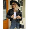 imageGihuo Womens Cropped Puffer Jacket Zip Up Winter Short Quilted Jackets Bubble CoatBlack