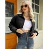 imageGihuo Womens Cropped Puffer Jacket Zip Up Winter Short Quilted Jackets Bubble CoatBlack