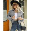 imageGihuo Womens Cropped Puffer Jacket Zip Up Winter Short Quilted Jackets Bubble CoatGrey