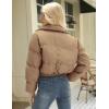 imageGihuo Womens Cropped Puffer Jacket Zip Up Winter Short Quilted Jackets Bubble CoatKhaki