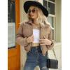 imageGihuo Womens Cropped Puffer Jacket Zip Up Winter Short Quilted Jackets Bubble CoatKhaki