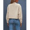 imageGihuo Womens Fashion Cropped Shacket Button Down Corduroy Shacket Jackets Casual Plaid Long Sleeve Crop Jackets TopsApricot