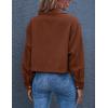 imageGihuo Womens Fashion Cropped Shacket Button Down Corduroy Shacket Jackets Casual Plaid Long Sleeve Crop Jackets TopsBrown