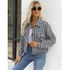 imageGihuo Womens Fashion Cropped Shacket Button Down Corduroy Shacket Jackets Casual Plaid Long Sleeve Crop Jackets TopsHoundstooth