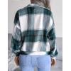 imageGihuo Womens Fashion Cropped Shacket Button Down Corduroy Shacket Jackets Casual Plaid Long Sleeve Crop Jackets TopsPlaid Green
