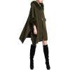 imageGihuo Womens Luxury Batwing Sleeve Faux Fur Hooded Cloak Poncho Sweater CapeArmy Green