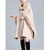 imageGihuo Womens Luxury Batwing Sleeve Faux Fur Hooded Cloak Poncho Sweater CapeBeige