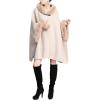 imageGihuo Womens Luxury Batwing Sleeve Faux Fur Hooded Cloak Poncho Sweater CapeBeige