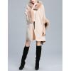 imageGihuo Womens Luxury Batwing Sleeve Faux Fur Hooded Cloak Poncho Sweater CapeBeige