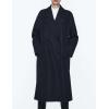 imageGihuo Womens Notched Collar Wool Blend Pea Coat Winter Double Breasted Trench Coat Long Oversized Button Down OvercoatsBlackS