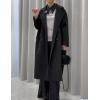 imageGihuo Womens Notched Collar Wool Blend Pea Coat Winter Double Breasted Trench Coat Long Oversized Button Down OvercoatsBlackS