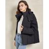 imageGihuo Womens Puffer Jacket Full Zip Quilted Hooded Bubble Coats Padded Jacket Long Sleeve Winter Warm Coat PocketBlack