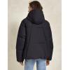 imageGihuo Womens Puffer Jacket Full Zip Quilted Hooded Bubble Coats Padded Jacket Long Sleeve Winter Warm Coat PocketBlack