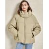 imageGihuo Womens Puffer Jacket Full Zip Quilted Hooded Bubble Coats Padded Jacket Long Sleeve Winter Warm Coat PocketKhaki