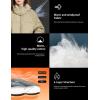 imageGihuo Womens Puffer Jacket Full Zip Quilted Hooded Bubble Coats Padded Jacket Long Sleeve Winter Warm Coat PocketKhaki