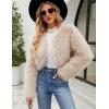 imageGihuo Womens Winter Cropped Faux Fur Coat Long Sleeve Open Front Cardigan Fleece Jackets Shaggy Parka OuterwearApricot