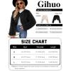 imageGihuo Womens Winter Cropped Faux Fur Coat Long Sleeve Open Front Cardigan Fleece Jackets Shaggy Parka OuterwearBlack
