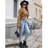 imageGihuo Womens Winter Cropped Faux Fur Coat Long Sleeve Open Front Cardigan Fleece Jackets Shaggy Parka OuterwearBrown