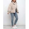 imageGihuo Womens Winter Cropped Puffer Jacket Coat Short Warm Quilted JacketBeige