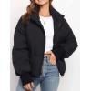 imageGihuo Womens Winter Cropped Puffer Jacket Coat Short Warm Quilted JacketBlack
