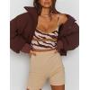 imageGihuo Womens Winter Cropped Puffer Jacket Coat Short Warm Quilted JacketBrown