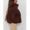 imageGihuo Womens Winter Cropped Puffer Jacket Coat Short Warm Quilted JacketBrown