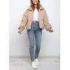 imageGihuo Womens Winter Cropped Puffer Jacket Coat Short Warm Quilted JacketKhaki