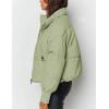 imageGihuo Womens Winter Cropped Puffer Jacket Coat Short Warm Quilted JacketLightgreen