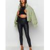 imageGihuo Womens Winter Cropped Puffer Jacket Coat Short Warm Quilted JacketLightgreen