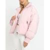 imageGihuo Womens Winter Cropped Puffer Jacket Coat Short Warm Quilted JacketPink