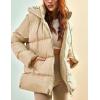imageGihuo Womens Winter Puffer Jacket Oversized Zip Up Long Quilted Coats Lightweight Stand Collar Padded Jackets with HoodApricot