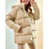 imageGihuo Womens Winter Puffer Jacket Oversized Zip Up Long Quilted Coats Lightweight Stand Collar Padded Jackets with HoodApricot