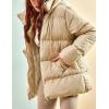 imageGihuo Womens Winter Puffer Jacket Oversized Zip Up Long Quilted Coats Lightweight Stand Collar Padded Jackets with HoodApricot