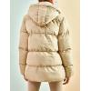 imageGihuo Womens Winter Puffer Jacket Oversized Zip Up Long Quilted Coats Lightweight Stand Collar Padded Jackets with HoodApricot