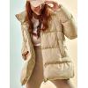 imageGihuo Womens Winter Puffer Jacket Oversized Zip Up Long Quilted Coats Lightweight Stand Collar Padded Jackets with HoodApricot