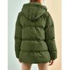 imageGihuo Womens Winter Puffer Jacket Oversized Zip Up Long Quilted Coats Lightweight Stand Collar Padded Jackets with HoodArmygreen