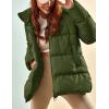 imageGihuo Womens Winter Puffer Jacket Oversized Zip Up Long Quilted Coats Lightweight Stand Collar Padded Jackets with HoodArmygreen
