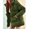 imageGihuo Womens Winter Puffer Jacket Oversized Zip Up Long Quilted Coats Lightweight Stand Collar Padded Jackets with HoodArmygreen