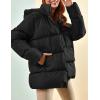 imageGihuo Womens Winter Puffer Jacket Oversized Zip Up Long Quilted Coats Lightweight Stand Collar Padded Jackets with HoodBlack
