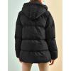 imageGihuo Womens Winter Puffer Jacket Oversized Zip Up Long Quilted Coats Lightweight Stand Collar Padded Jackets with HoodBlack